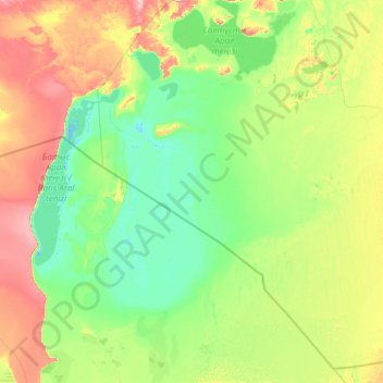 Топографическая карта Аральское море, высота, рельеф
