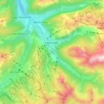 Топографическая карта Morzine, высота, рельеф