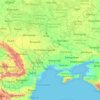 Топографическая карта Украина, высота, рельеф