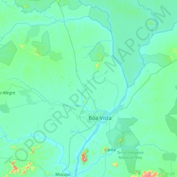 Топографическая карта Boa Vista, высота, рельеф