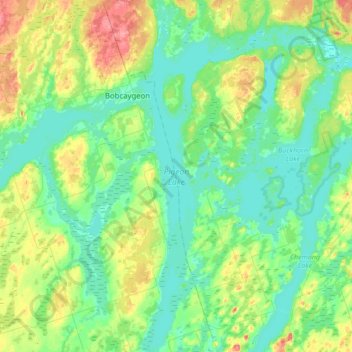 Топографическая карта Pigeon Lake, высота, рельеф