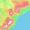 Топографическая карта Алуштинский городской совет, высота, рельеф