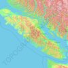 Топографическая карта Île de Vancouver, высота, рельеф