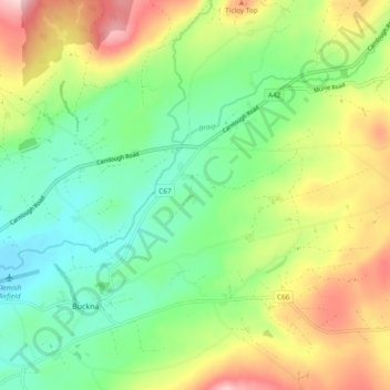 Топографическая карта Tamybuck, высота, рельеф