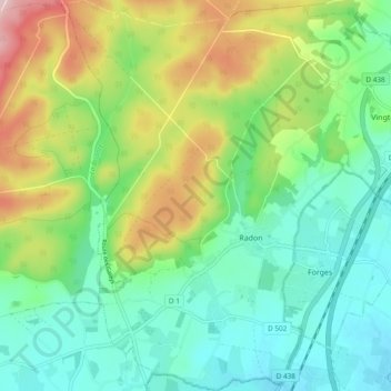 Топографическая карта Radon, высота, рельеф
