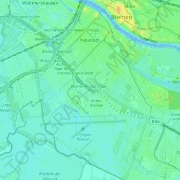 Топографическая карта Neustadt, высота, рельеф