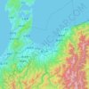 Топографическая карта 富山県, высота, рельеф