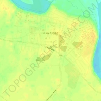 Топографическая карта Знаменское, высота, рельеф
