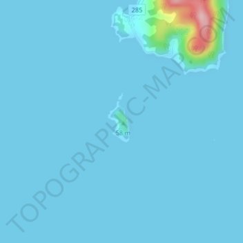 Топографическая карта 羽山島, высота, рельеф