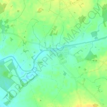 Топографическая карта Bridgetown, высота, рельеф