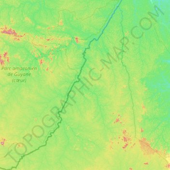 Топографическая карта Camopi, высота, рельеф