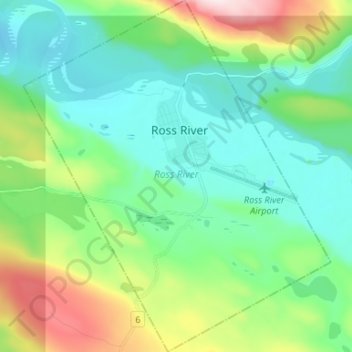 Топографическая карта Ross River, высота, рельеф