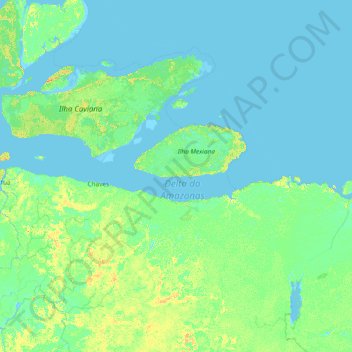 Топографическая карта Chaves, высота, рельеф