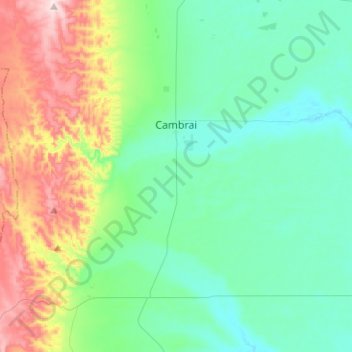 Топографическая карта Cambrai, высота, рельеф