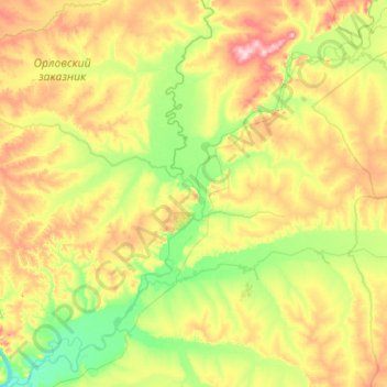 Топографическая карта Селемджа, высота, рельеф