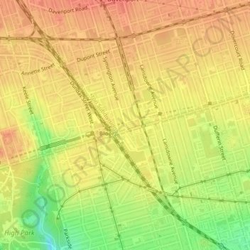 Топографическая карта Old Toronto, высота, рельеф
