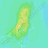 Топографическая карта остров Коневец, высота, рельеф