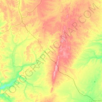 Топографическая карта Мугалжарский район, высота, рельеф