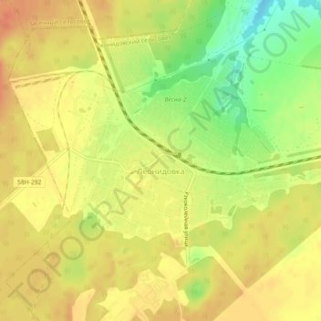 Топографическая карта Леонидовка, высота, рельеф