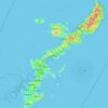 Топографическая карта 沖縄本島, высота, рельеф