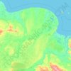 Топографическая карта Нижнеколымский улус, высота, рельеф