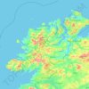 Топографическая карта County Donegal, высота, рельеф