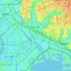 Топографическая карта 市川市, высота, рельеф