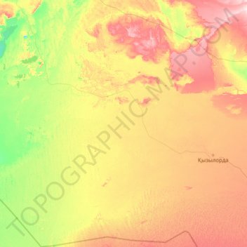 Топографическая карта Кармакшинский район, высота, рельеф