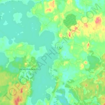 Топографическая карта Loppijärvi, высота, рельеф