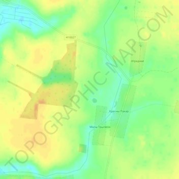 Топографическая карта Баран, высота, рельеф