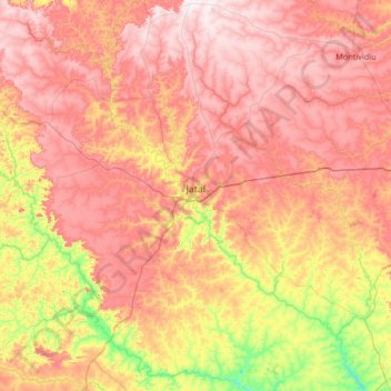 Топографическая карта Jataí, высота, рельеф