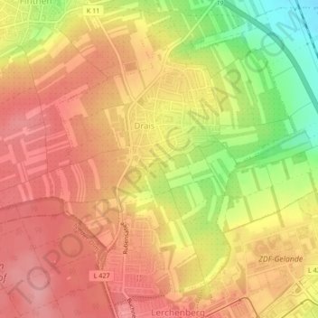 Топографическая карта Drais, высота, рельеф