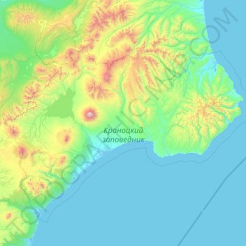 Топографическая карта Заповедник Басеги, высота, рельеф