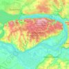 Топографическая карта Национальный парк «Самарская Лука», высота, рельеф