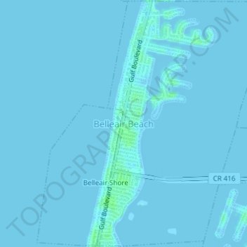 Топографическая карта Belleair Beach, высота, рельеф
