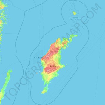 Топографическая карта Gotlands kommun, высота, рельеф