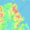 Топографическая карта County Antrim, высота, рельеф