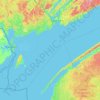 Топографическая карта Baie de Fundy, высота, рельеф