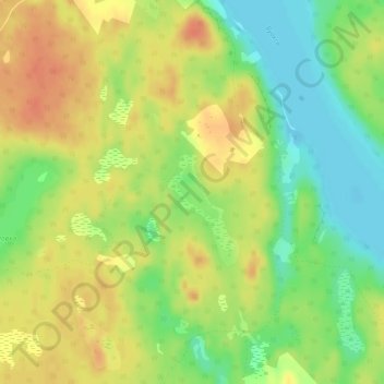 Топографическая карта Вольное озеро, высота, рельеф