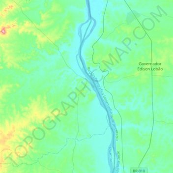 Топографическая карта Itaguatins, высота, рельеф