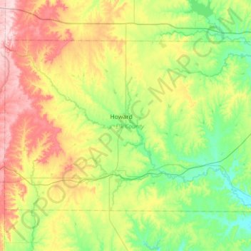Топографическая карта Elk County, высота, рельеф