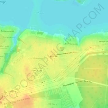 Топографическая карта Болтино, высота, рельеф