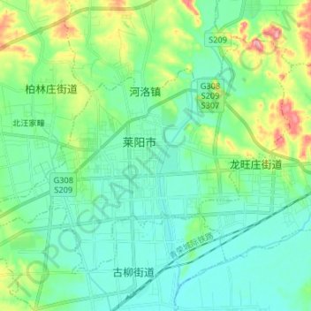 Топографическая карта Chengxiang, высота, рельеф