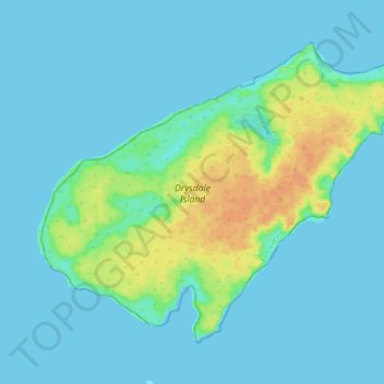 Топографическая карта Drysdale Island, высота, рельеф