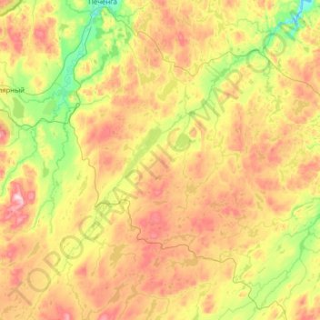 Топографическая карта Титовка, высота, рельеф
