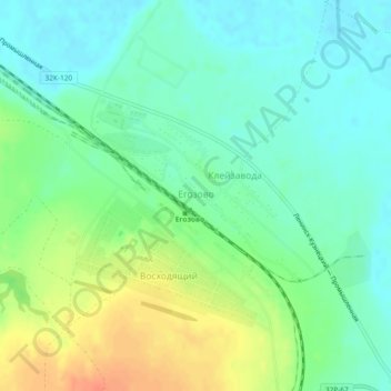 Топографическая карта Егозово, высота, рельеф