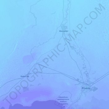 Топографическая карта Баксайский сельский округ, высота, рельеф
