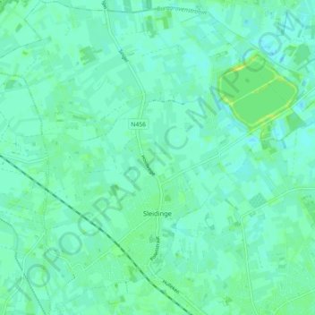Топографическая карта Sleidinge, высота, рельеф