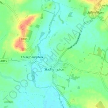 Топографическая карта Stadhampton, высота, рельеф