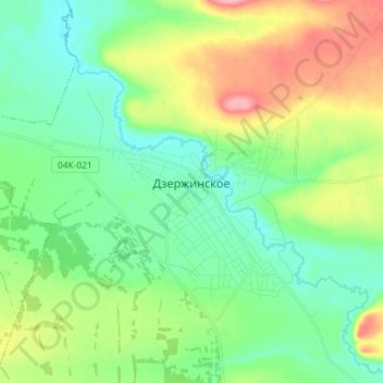 Топографическая карта Дзержинское, высота, рельеф